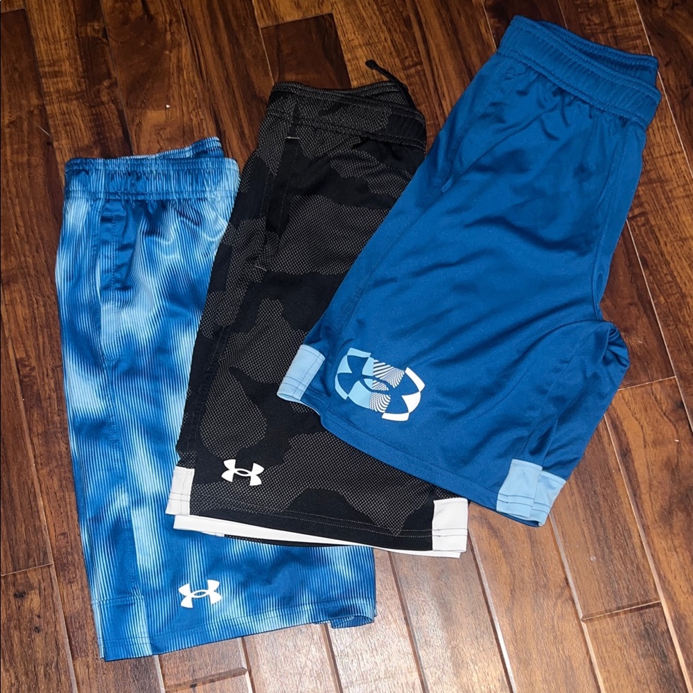 Under Armour Kids' Blue and Black Shorts Trio ⭐️